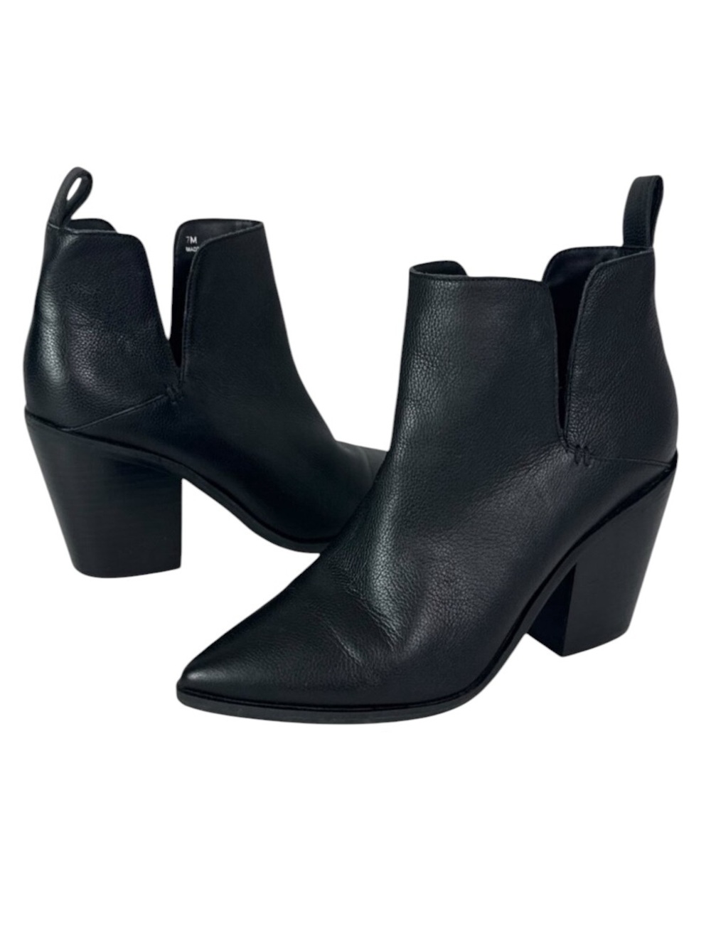 Lisa Vicky Mega Bootie Women's 7M Black Pebbled Leather EUC
